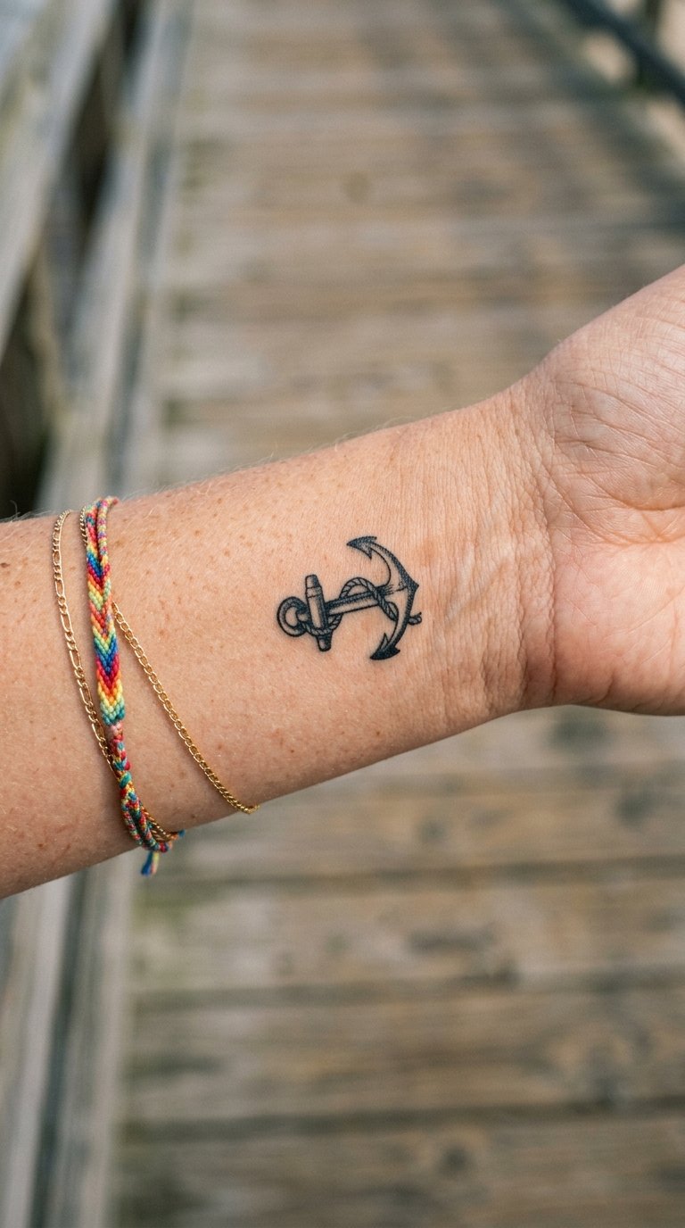 prompt=A casual photo. A casual photo of A photo of a woman's wrist resting on a rope at a boat dock. A small, solid black anchor is tattooed on the side of her wrist. The sun is shining brightly, and the tattoo stands out clearly against her skin.. It's a casual photo.
negativePrompt=
guidanceScale=7
seed=1037999521